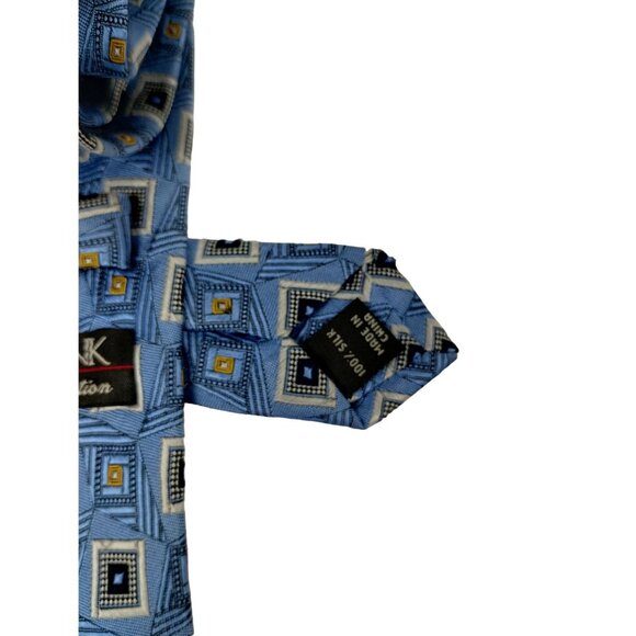 Jos. A. Bank Signature Collection Mens Geometric Blue Silk Tie - Picture 7 of 7